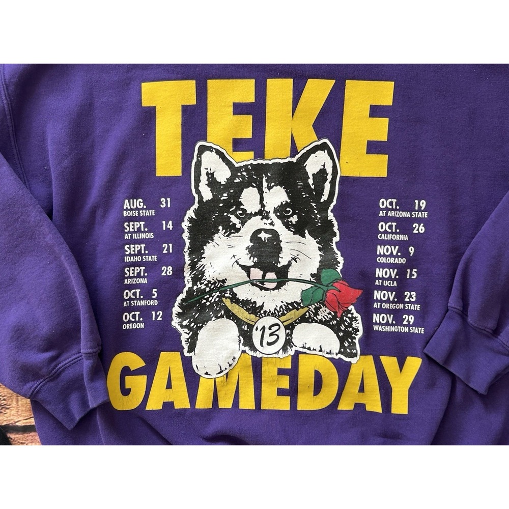 Vintage Purple Washington Huskies Gilden‎ College Football 2013 sweatshirt - Picture 2 of 10